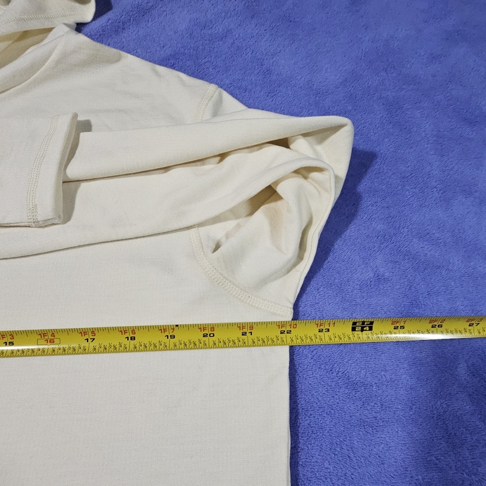PETER MILLAR GOLF WOOL HOODIE SWEATER -M- IVORY WHITE -CROWN CRAFTED -STRETCH - Picture 13 of 15